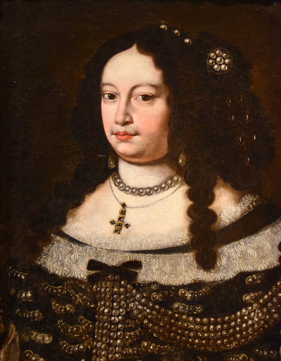 Portrait Of The Duchess Vittoria Farnese d'Este, Jan Van Gelder (antwerp 1621 – Modena 1685)-photo-3