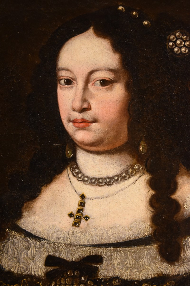 Portrait De La Duchesse Vittoria Farnese d'Este, Jan Van Gelder  (Anvers 1621 - Modène 1685)-photo-5