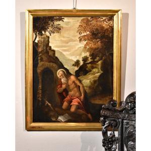 Saint Jerome Penitent, Jacopo Negretti, Detto Palma Il Giovane (venezia 1544 - 1628) Cerchia