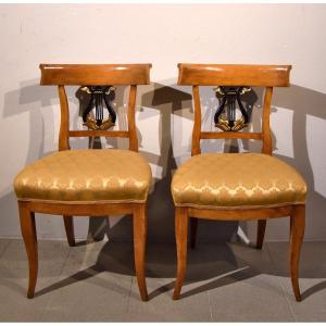 Pair Of Biedermeier Chairs, Germany 19th Century