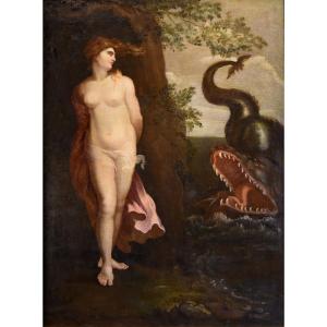 Andromeda And The Monster, Painter Active In Rome Late 16th - Early 17th Century