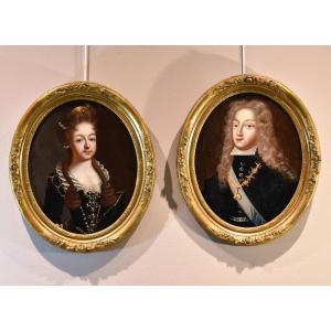 Philip V, King Of Spain And Louise Of Savoy, Circle Of Pierre Gobert (1662 - 1744)