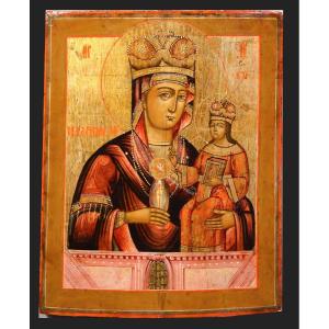 Ancient Icon Virgin With Child, Russia (moscow) 18th Century