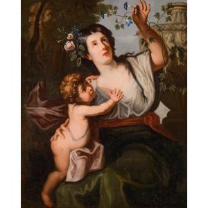 La Flore Comme Allégorie Du Printemps, Guillaume Cortese 'le Bourguignon' (1628 - 1679)