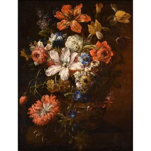 Abraham Brueghel (Anvers 1631 - Naples 1697), Nature Morte Au Vase De Fleurs (I/II)