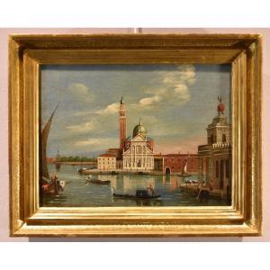 Vue De Venise Avec l'île De San Giorgio Maggiore, Suiveur De Canaletto  (Venise, 1697 - 1768)