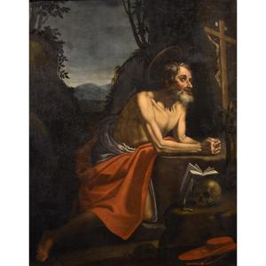 Saint Jérôme Pénitent, Hendrick De Somer Dit Enrico Fiammingo (lokeren 1602 - Naples 1655)