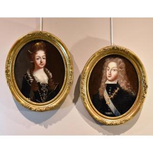 Philip V, King Of Spain And Louise Of Savoy, Circle Of Pierre Gobert (1662 - 1744)