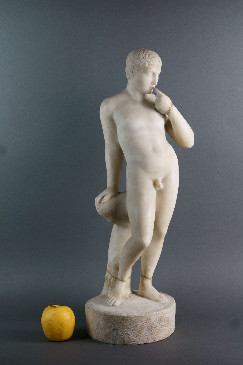 Harpocrates 18th Neoclassical Marble Sculpture-photo-2