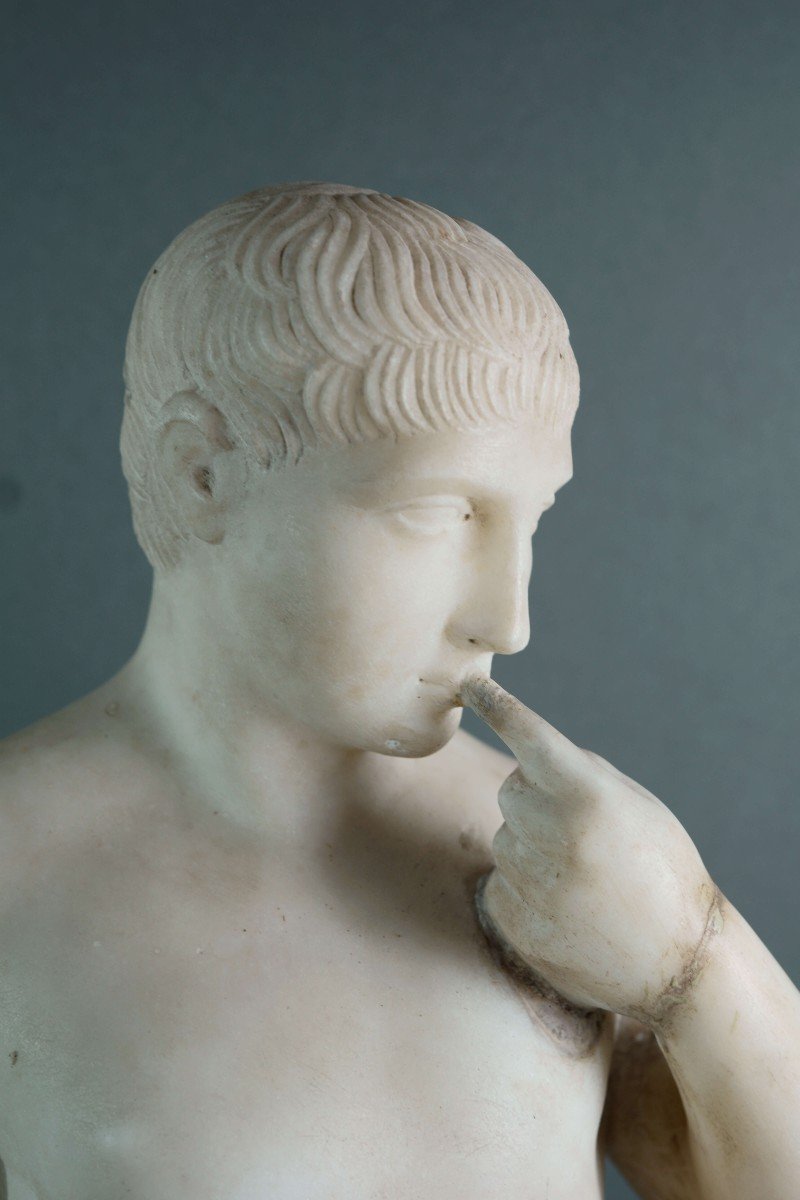 Harpocrates 18th Neoclassical Marble Sculpture-photo-3