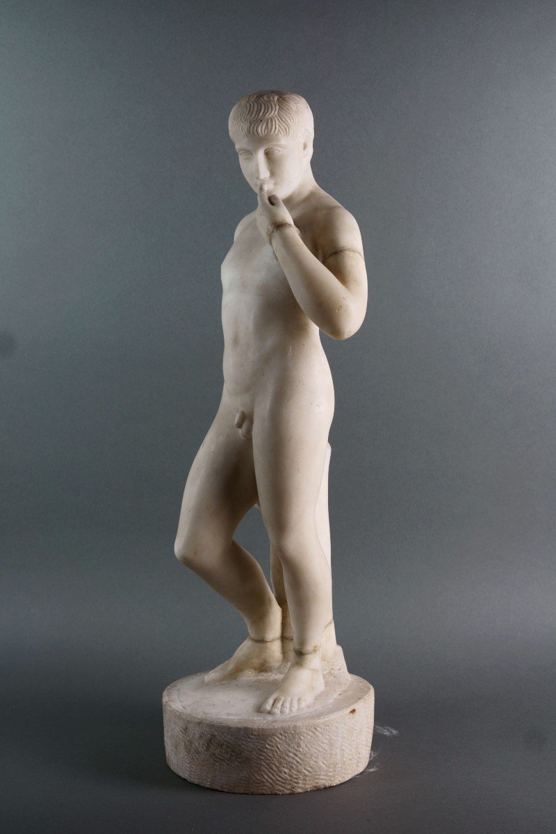 Harpocrates 18th Neoclassical Marble Sculpture-photo-4