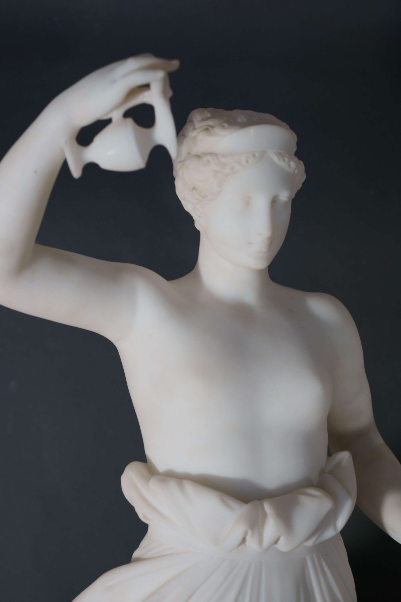 Mid-19th Hebe Impressive Neoclassical Marble Sculpture-photo-2