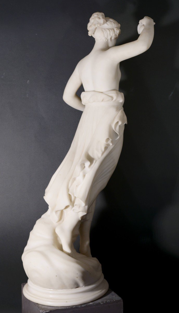 Mid-19th Hebe Impressive Neoclassical Marble Sculpture-photo-2