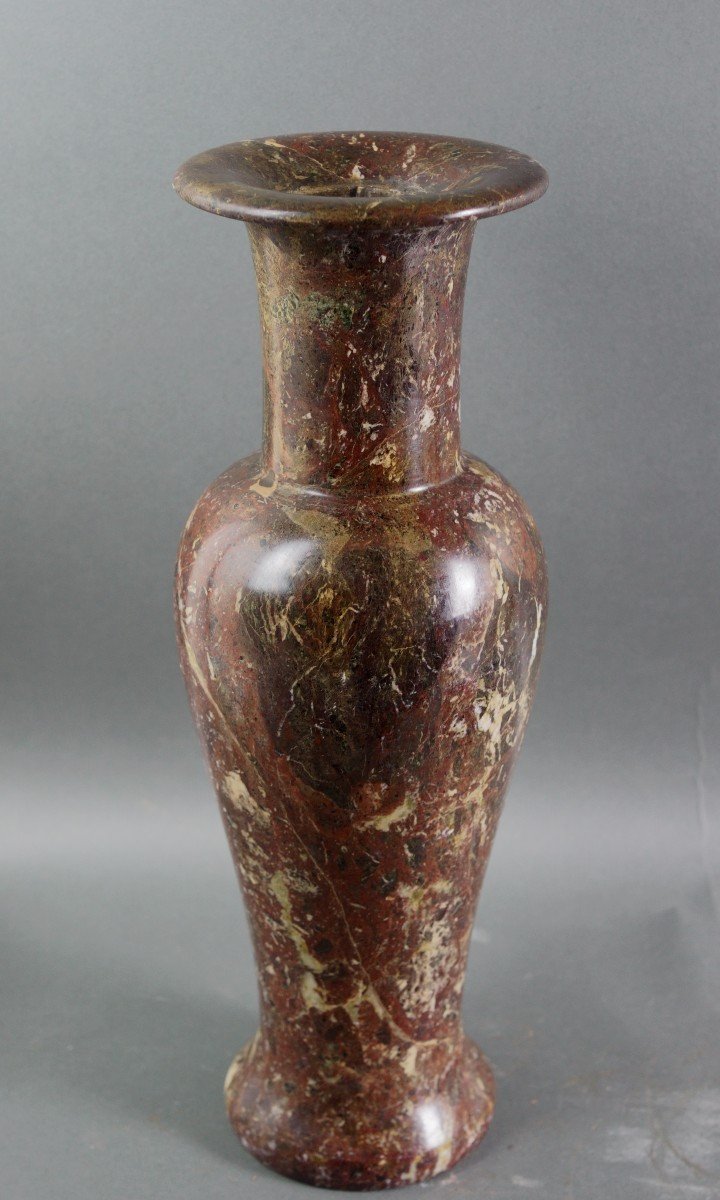 19th Italian  Neoclassical Large Red Marble Vase