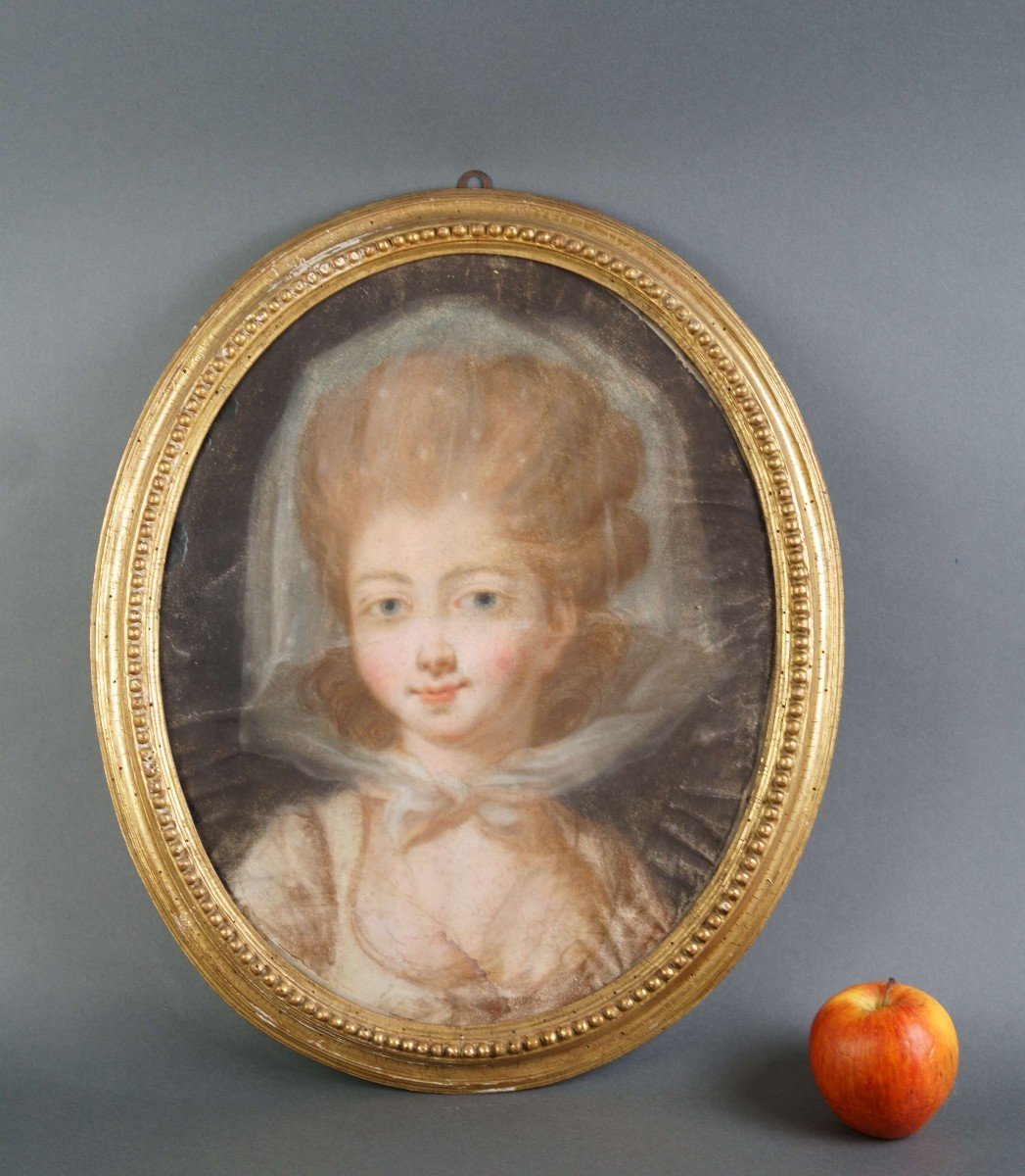 Jeremiah Meyer (1735-1789) Portrait Du 18éme Pastel Sur Parchemin Cadre Doré-photo-4