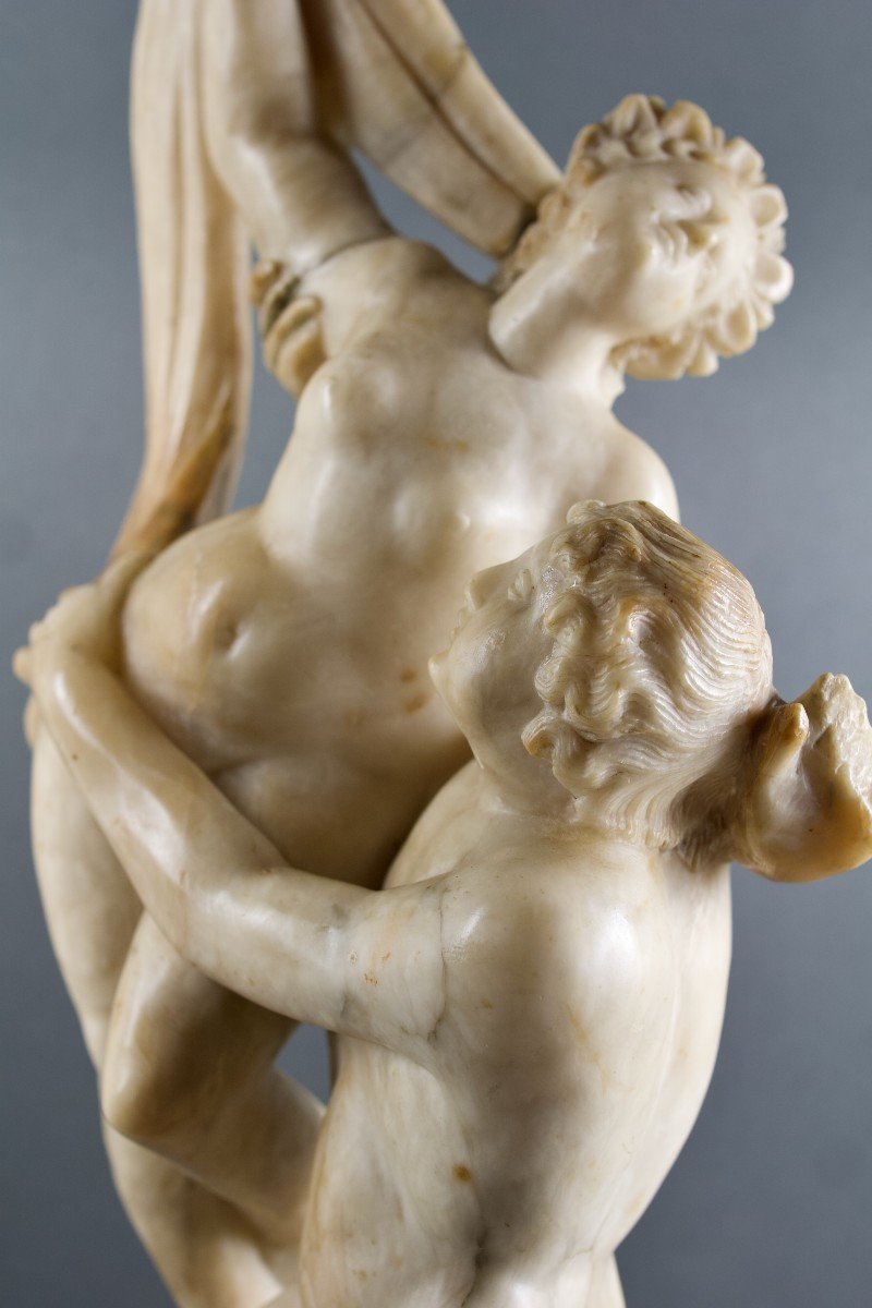 18th  Large Sculptural Group "the Rape Of The Sabine Women" Veined Alabaster Inghirami Volterra-photo-2