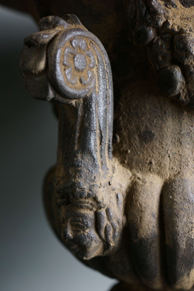 Paire De Vases Médicis Toscans En Terre Cuite Patinée-photo-4