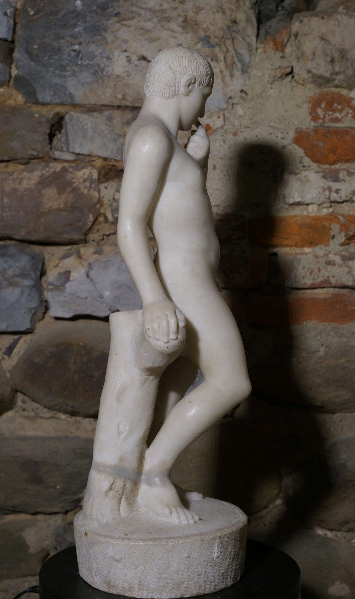 18th Italian Neoclassical Marble Sculpture Male Nude-photo-4