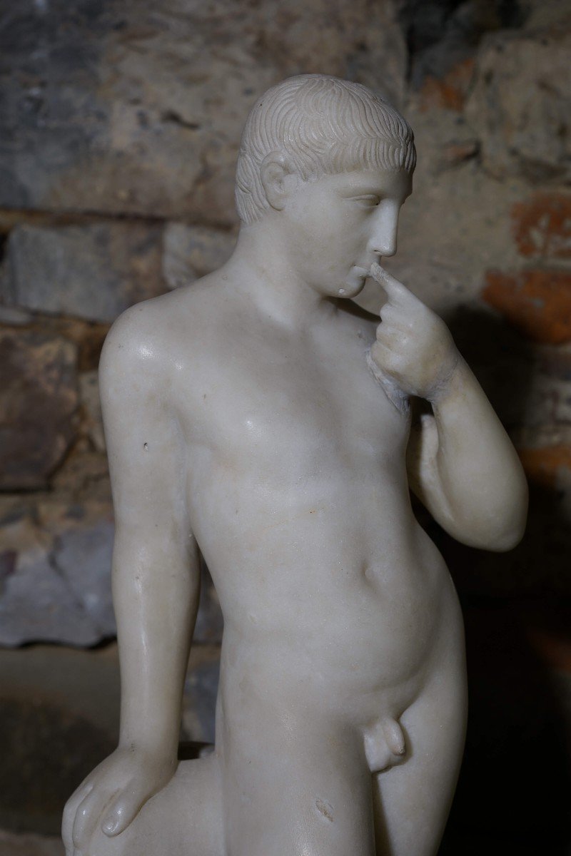 18th Italian Neoclassical Marble Sculpture Male Nude-photo-2