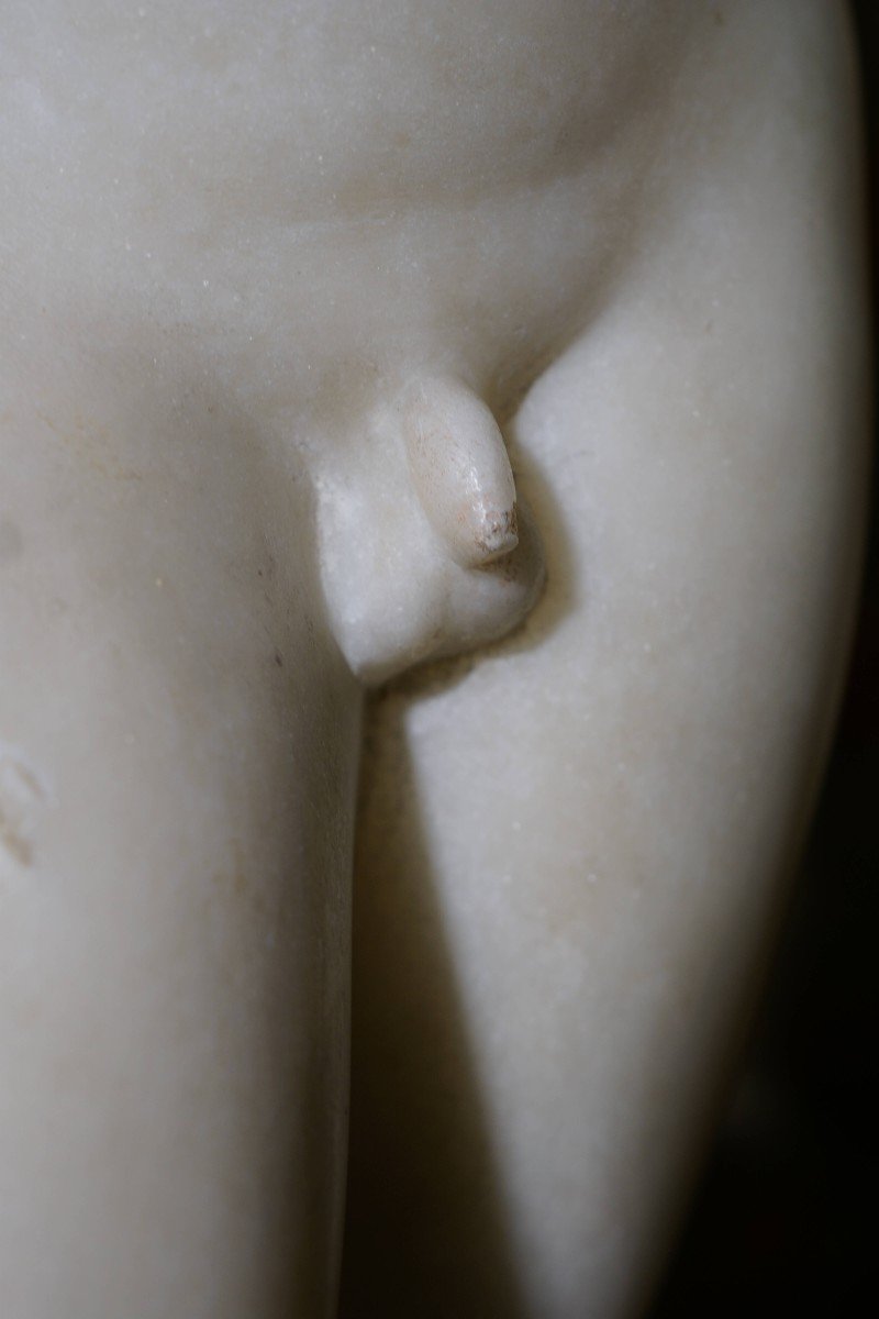 18th Italian Neoclassical Marble Sculpture Male Nude-photo-6