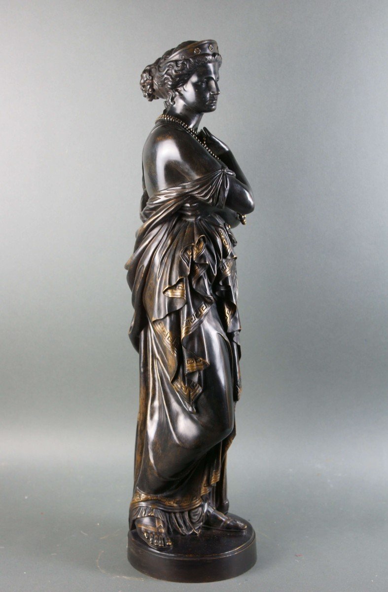 Auguste Clesinger - Ferdinand Barbedienne "hélène" Grande Sculpture En Bronze-photo-1