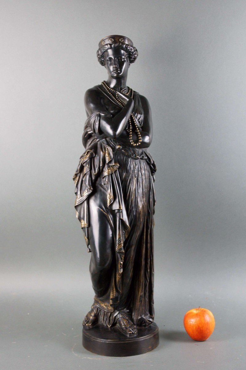 Auguste Clesinger - Ferdinand Barbedienne "hélène" Grande Sculpture En Bronze-photo-3