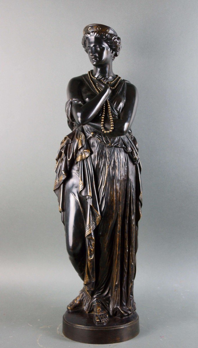 Auguste Clesinger - Ferdinand Barbedienne "hélène" Grande Sculpture En Bronze