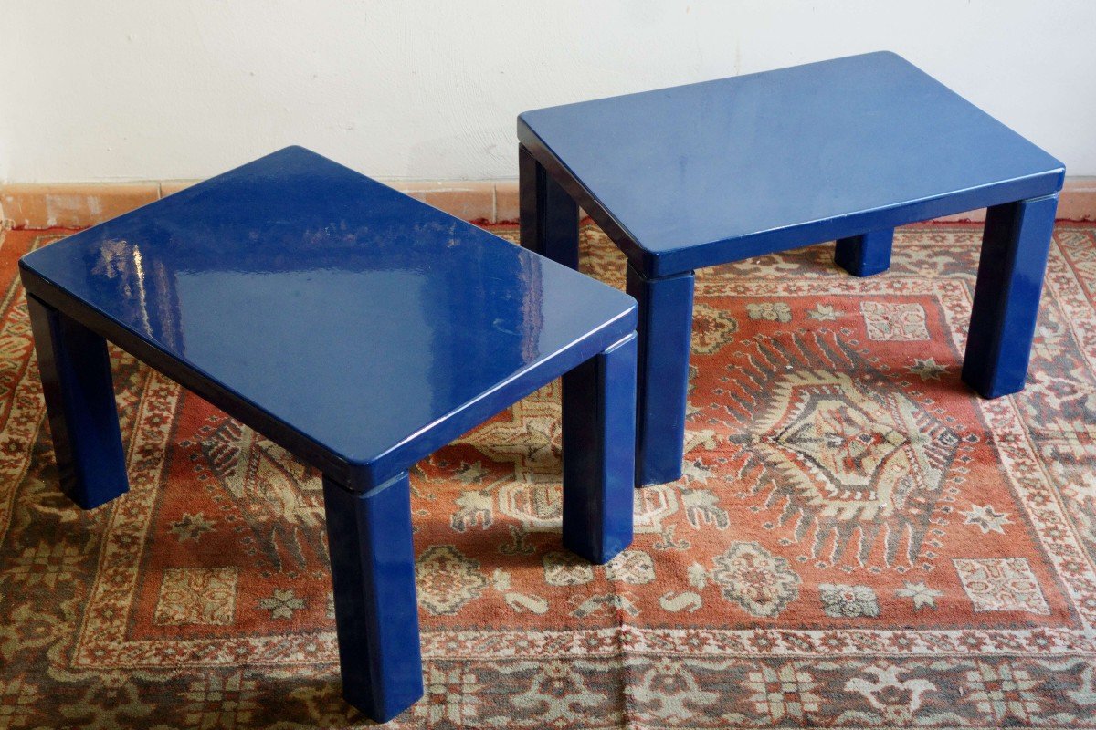 Paire De Tables Basses Italiens Design Année  70 Dans Le Gout De Kazuhide Takahama-photo-2