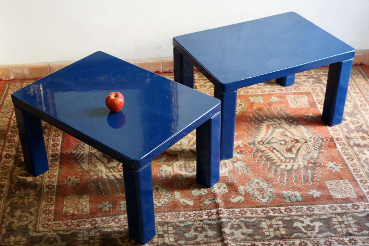 Paire De Tables Basses Italiens Design Année  70 Dans Le Gout De Kazuhide Takahama-photo-5