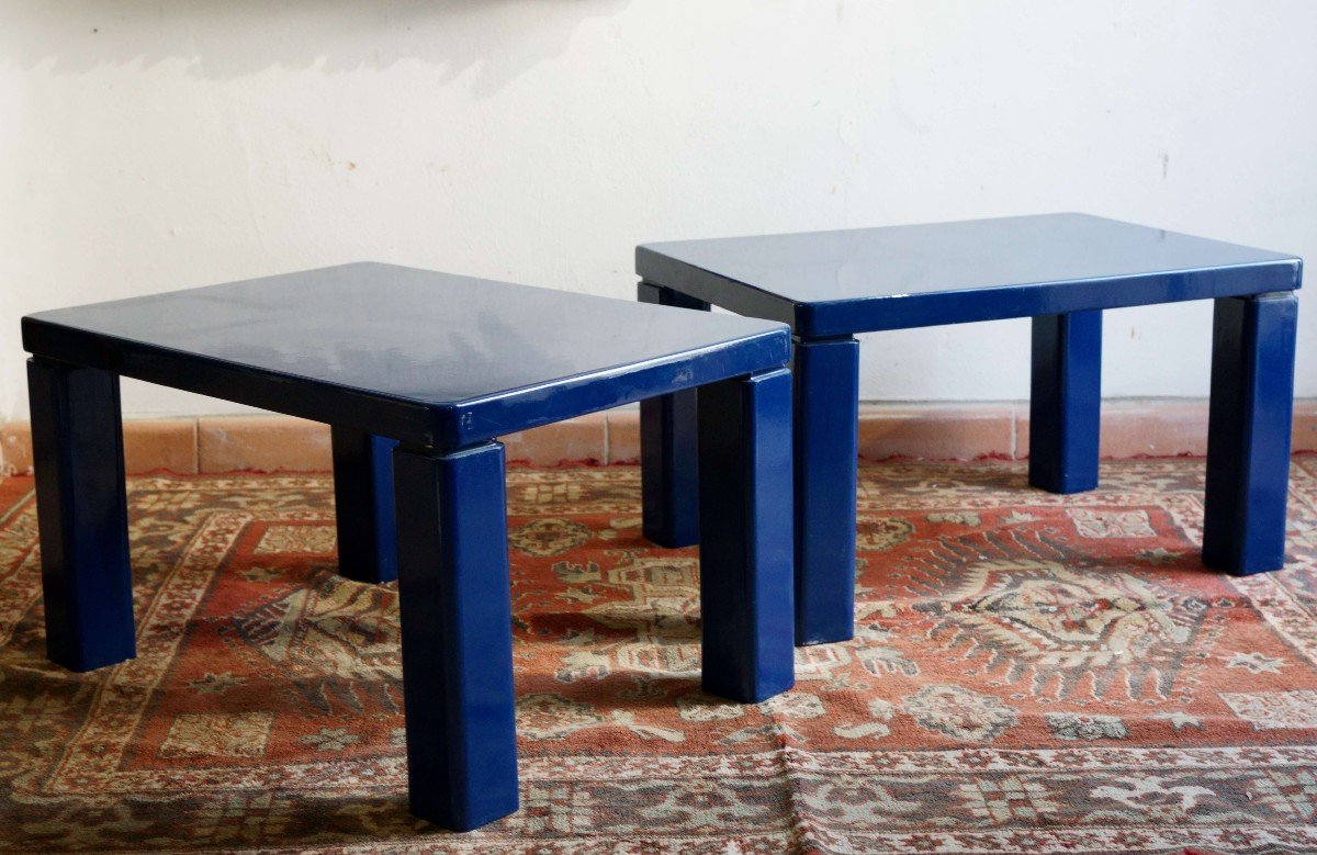 Paire De Tables Basses Italiens Design Année  70 Dans Le Gout De Kazuhide Takahama