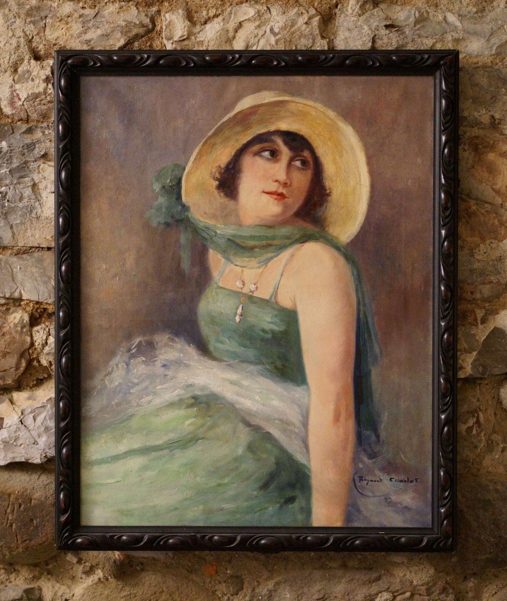 Art Déco Style - Raymond Charlot - Portrait Of Elegant Dated 1923-photo-3