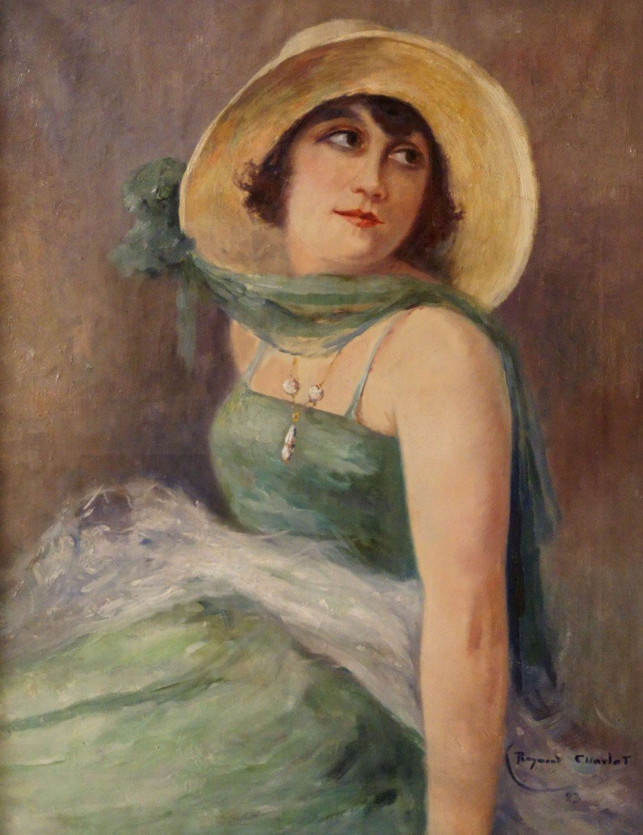 Art Déco Style - Raymond Charlot - Portrait Of Elegant Dated 1923