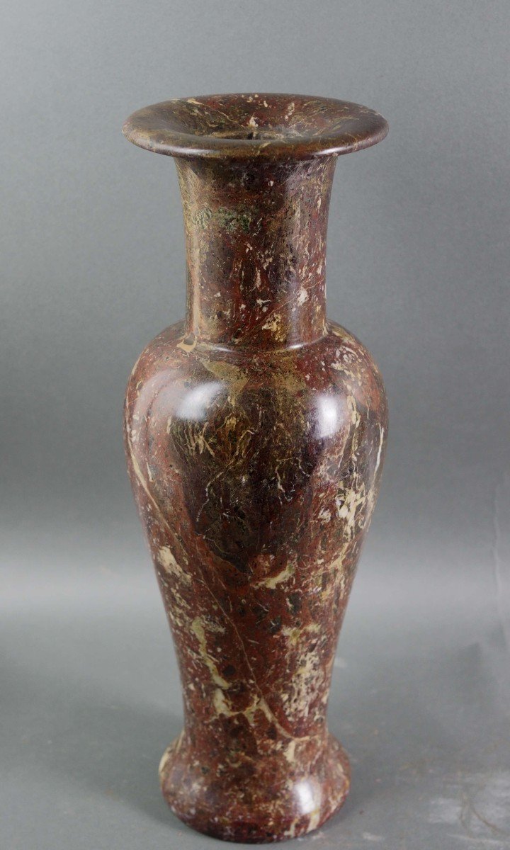 Early 19th Italian  Neoclassical Large Red Marble Vase