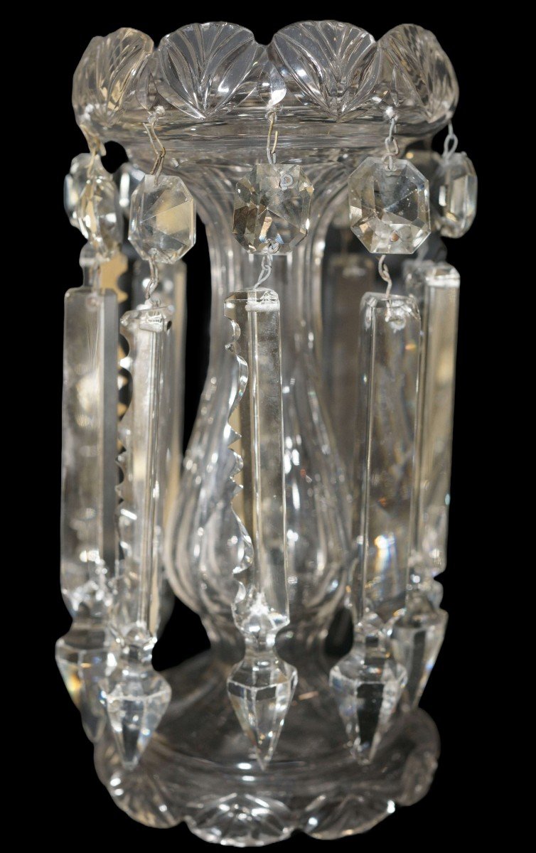 Pair Of French  Crystal Pineapple Holders Baccarat-photo-2