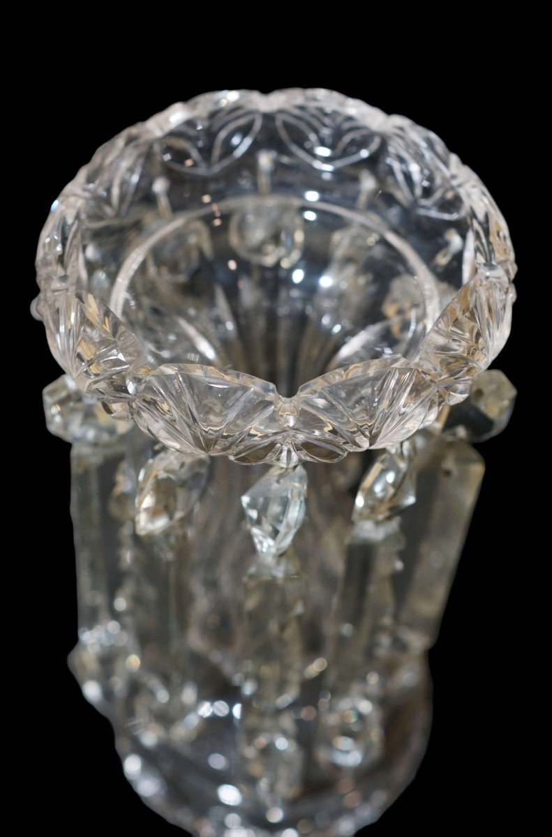 Pair Of French  Crystal Pineapple Holders Baccarat-photo-4