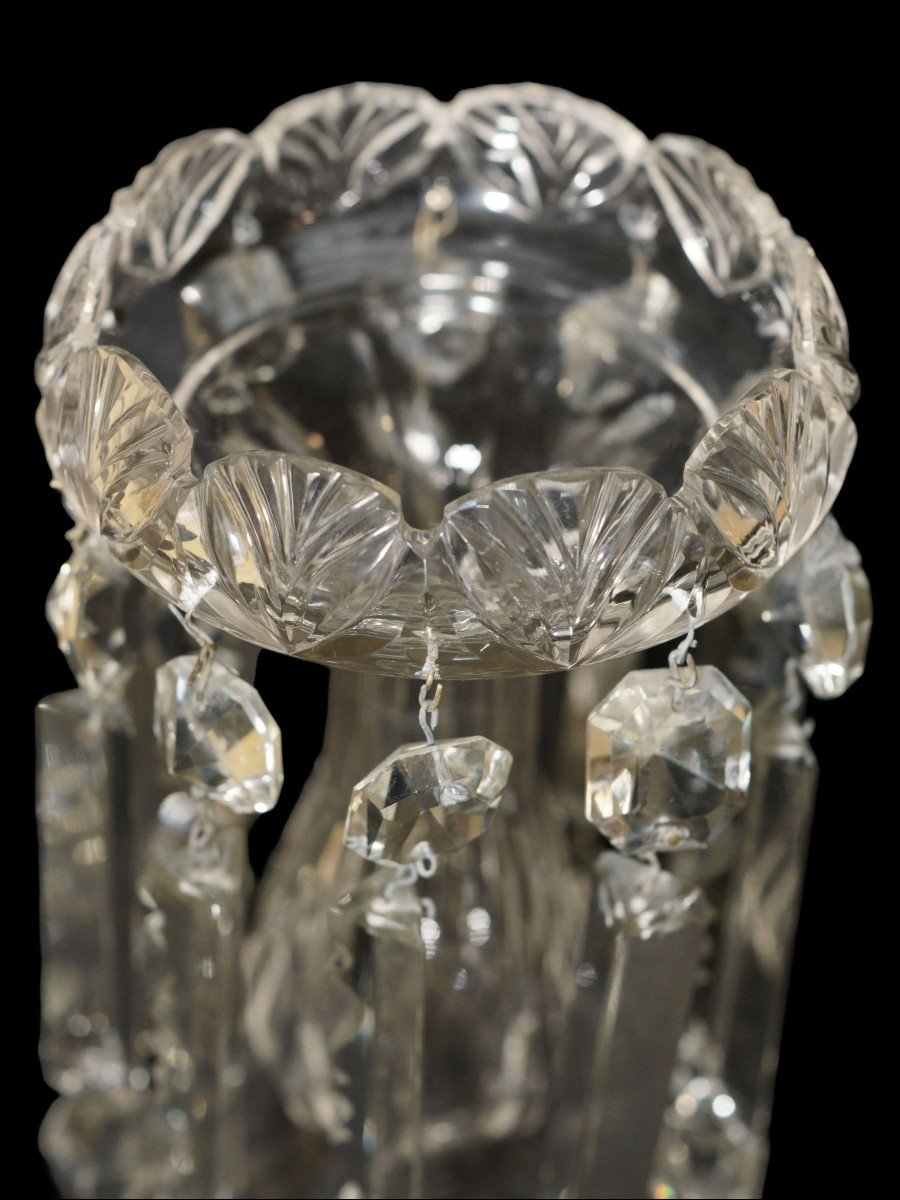 Pair Of French  Crystal Pineapple Holders Baccarat-photo-3