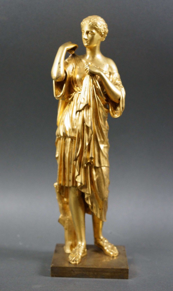 Early 19th Neoclassical Ormolu Gilt Bronze Sculpture Signed Reduction Sauvage Circa 1840-photo-2