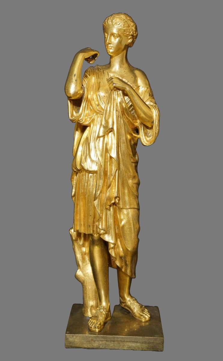 Early 19th Neoclassical Ormolu Gilt Bronze Sculpture Signed Reduction Sauvage Circa 1840