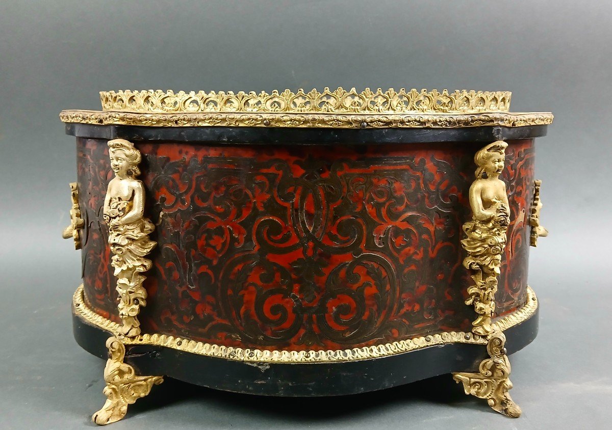 19th Napoleon III Boulle Marquetry And Gilt Bronze Jardiniere-photo-2