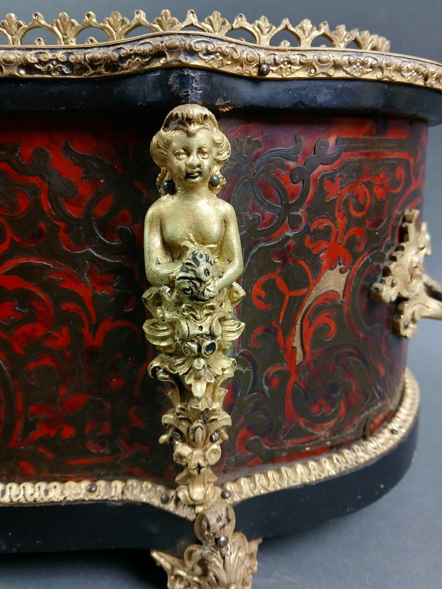 19th Napoleon III Boulle Marquetry And Gilt Bronze Jardiniere-photo-3