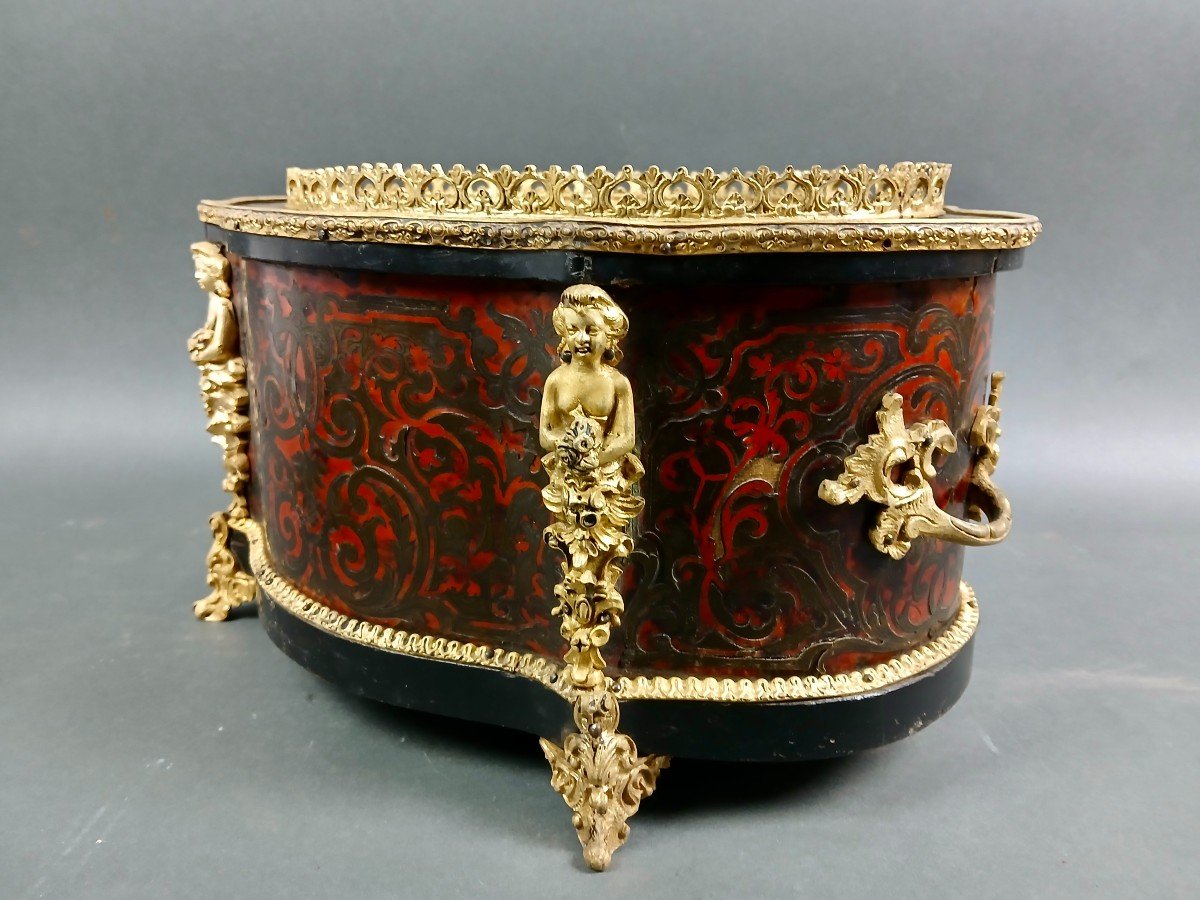 19th Napoleon III Boulle Marquetry And Gilt Bronze Jardiniere-photo-4