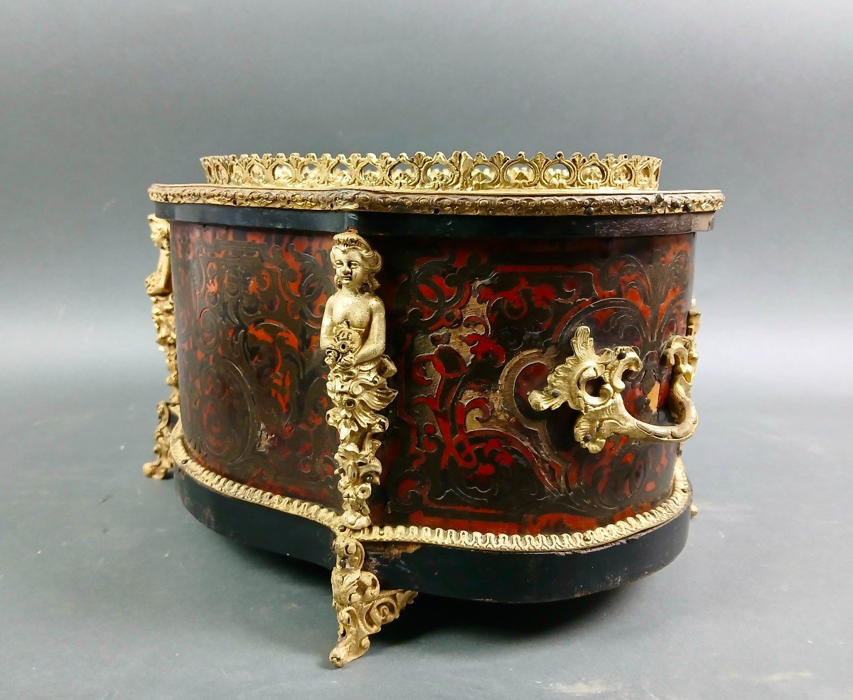 19th Napoleon III Boulle Marquetry And Gilt Bronze Jardiniere-photo-2