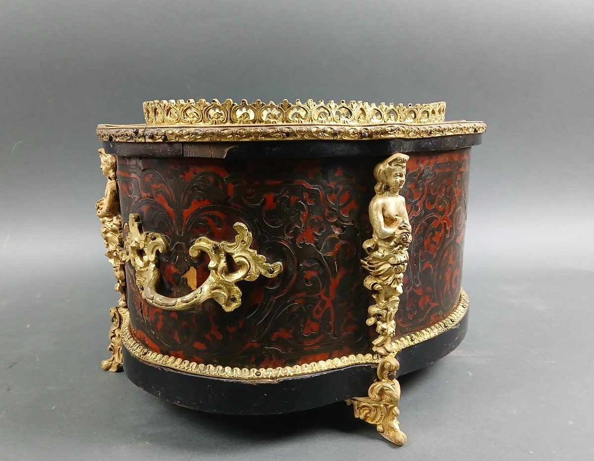 19th Napoleon III Boulle Marquetry And Gilt Bronze Jardiniere-photo-3