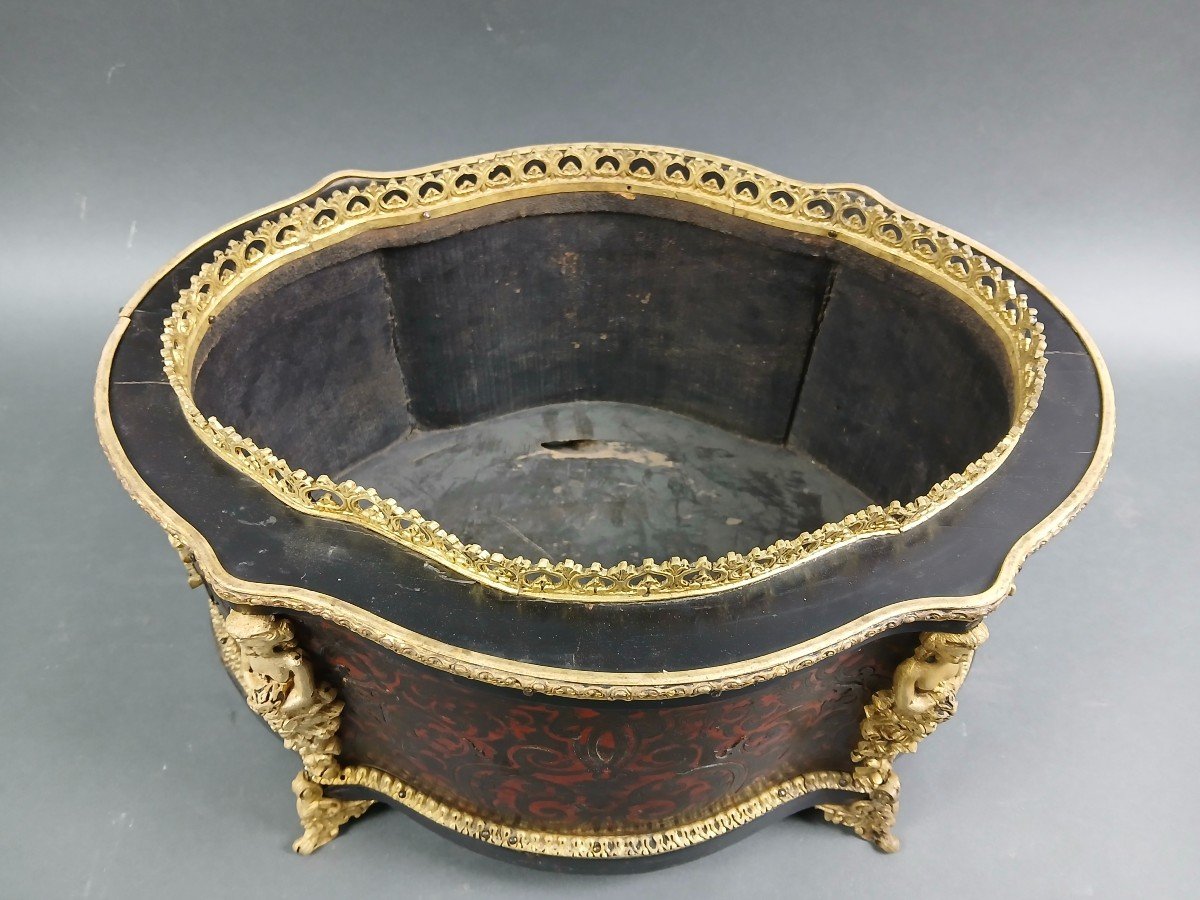 19th Napoleon III Boulle Marquetry And Gilt Bronze Jardiniere-photo-4