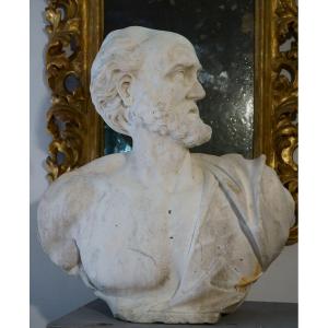 18th Imposing Italian Marble Sculpture Diogenes Bust 