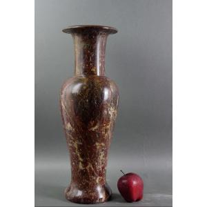 19th Italian  Neoclassical Large Red Marble Vase