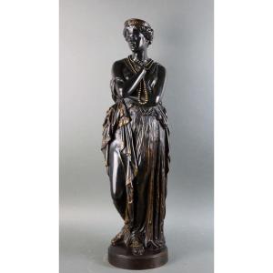 Auguste Clesinger - Ferdinand Barbedienne 19th Large Bronze Sculpture Helen