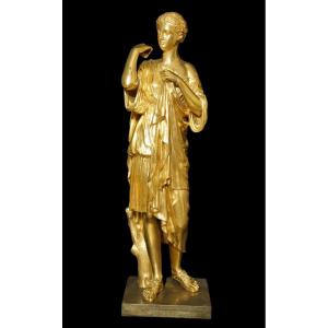 Early 19th Neoclassical Ormolu Gilt Bronze Sculpture Signed Reduction Sauvage Circa 1840