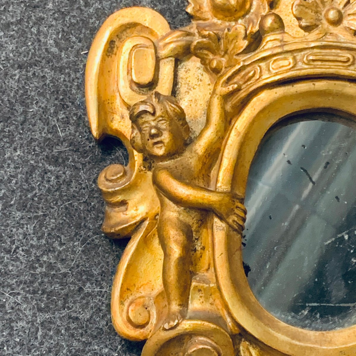 Paire De Miroirs Sculptés Et Dorés, 'alla Sansovino' Graveur Vénitien Actif Au XVIIIe Siècle-photo-4