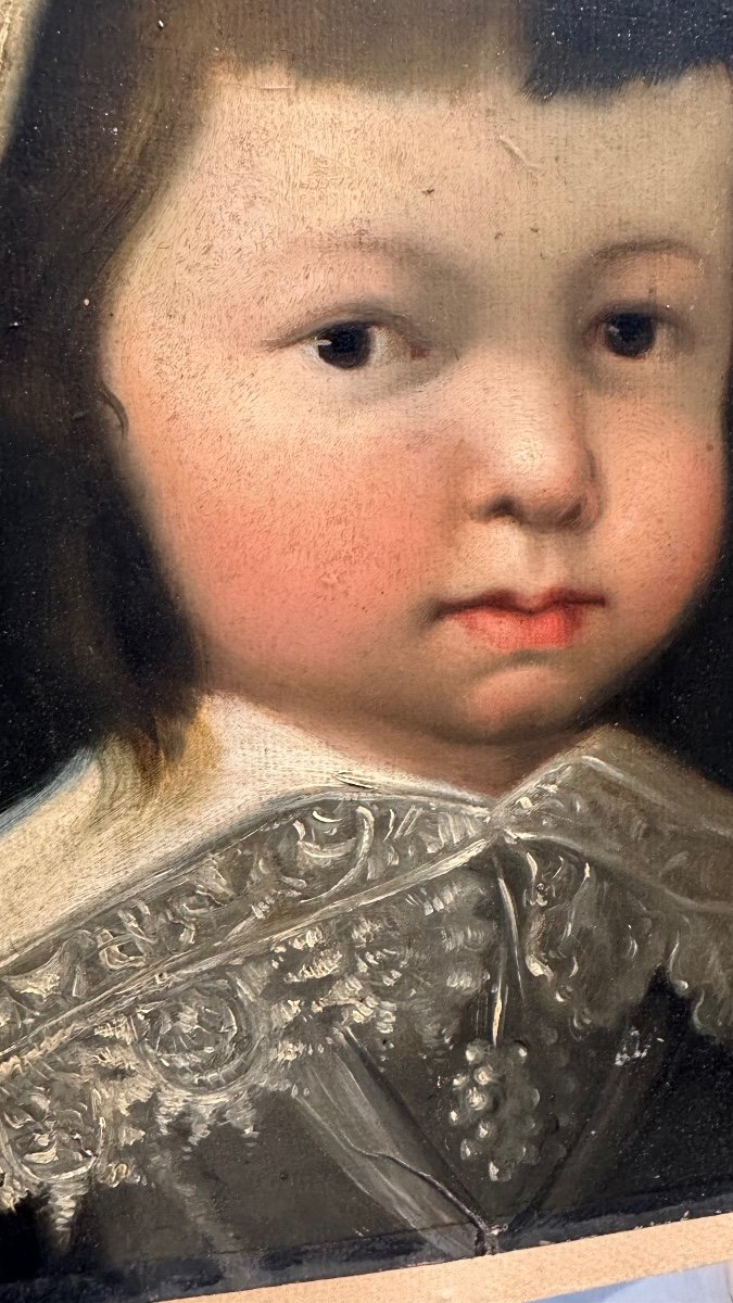 Framework, Painting "portrait Of A Little Girl" - 19th Century. -photo-4